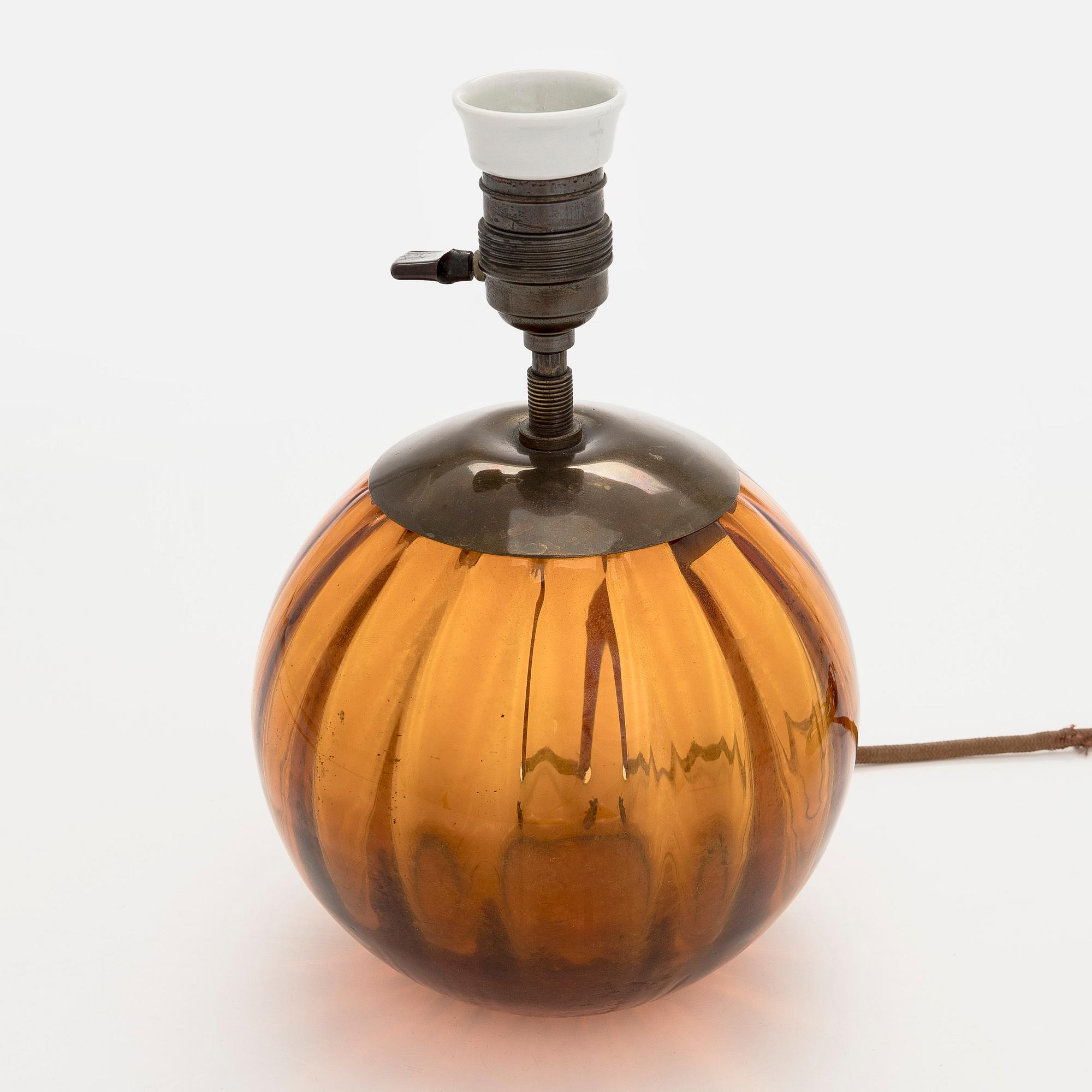 Pöytävalaisin, malli 12501 Kauklahden Lasitehdas, 1930-40-luku.