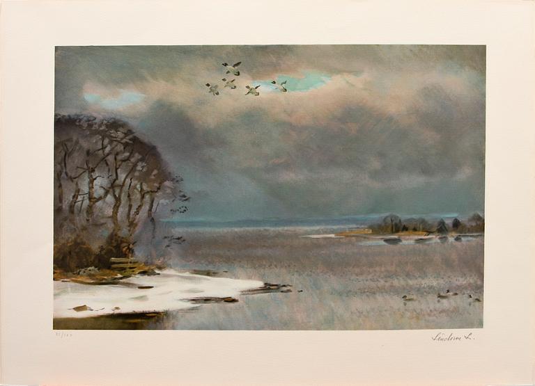 LINDORM LILJEFORS, mapp med 5 färglitografier, sign o numr.