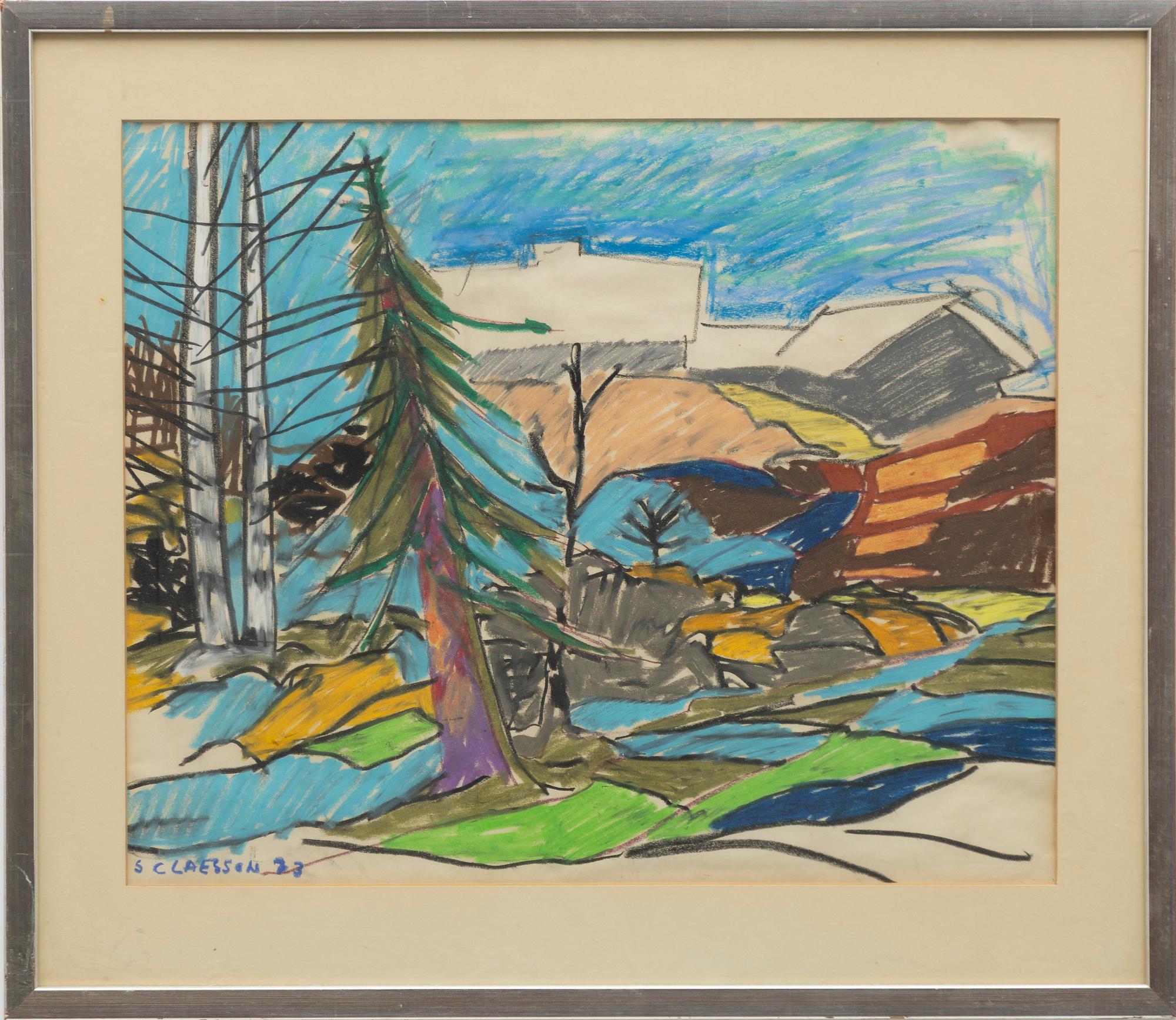 Stig (Slas) Claesson, Landscape with spruce.