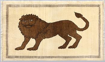 Matta, figural Qashqai, ca 140 x 86 cm.