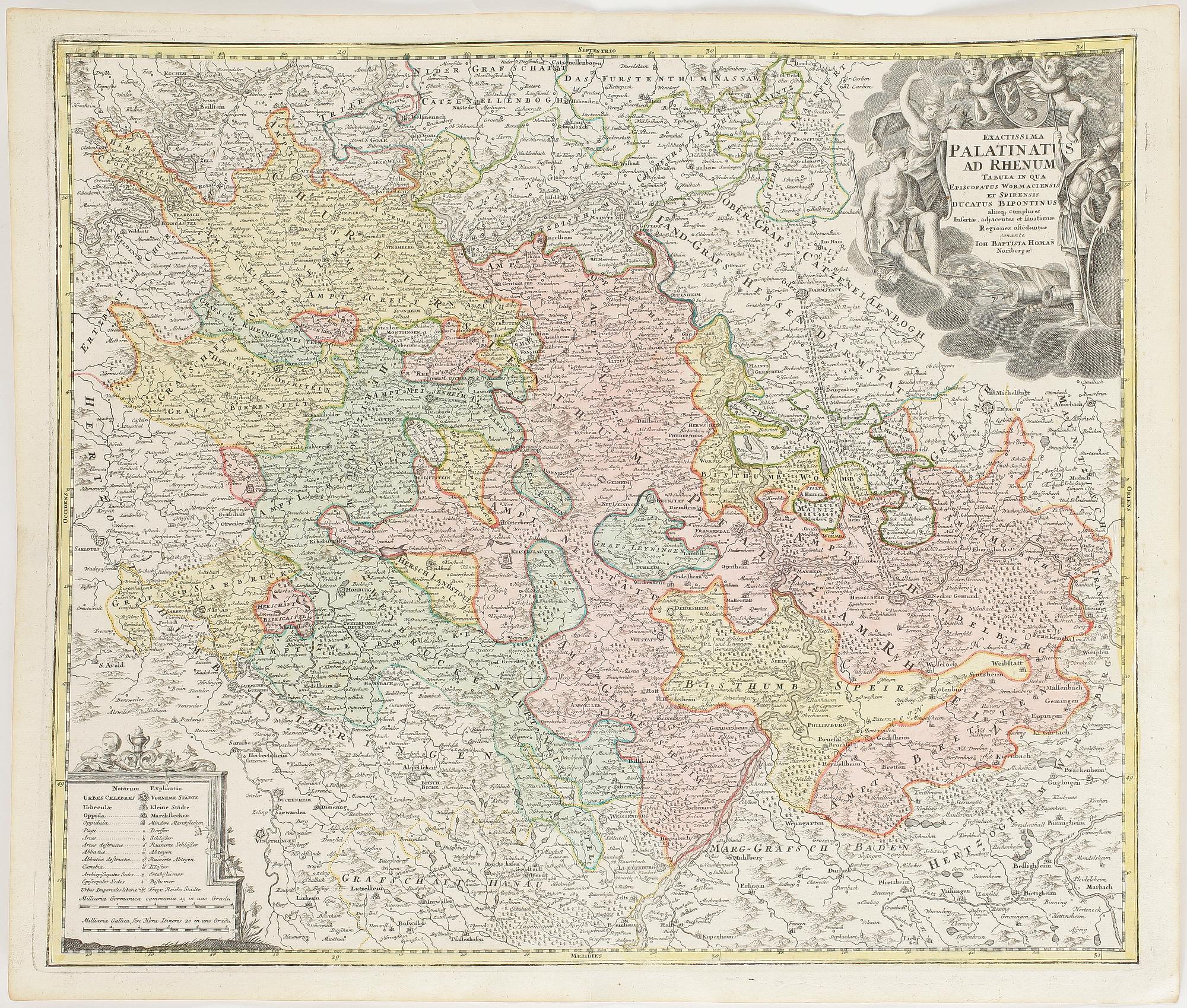 GRAVYRER, 6 st, Johan Babtista Homann, 1700-tal.