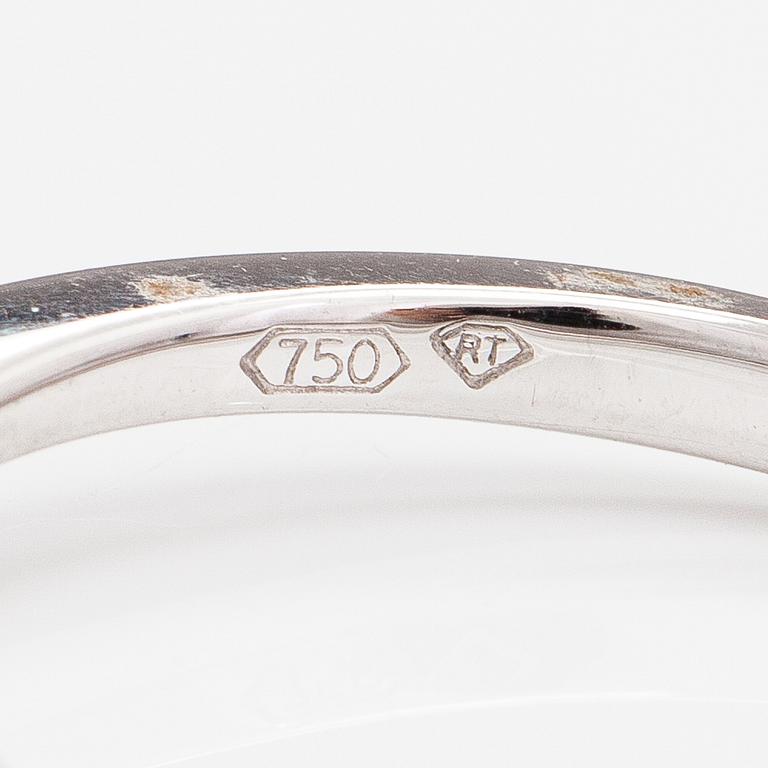 Sormus, 18K valkokultaa, timantteja n. 0.32 ct yht. Tuontileimattu ITD, Espoo.