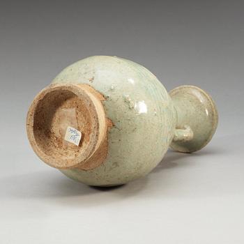 A celadon glazed vase, Yuan dynasty (1271-1368).