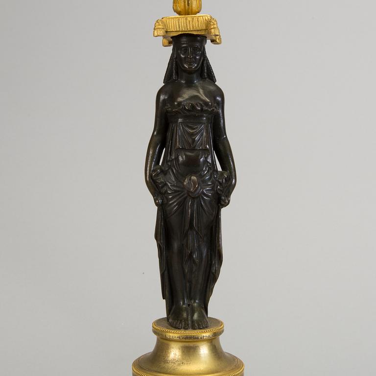 A pair of 1800s empire candelabras.