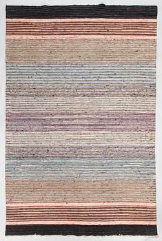 Riepumatto/räsymatto, 1930-luku. Noin 280 x 182 cm.