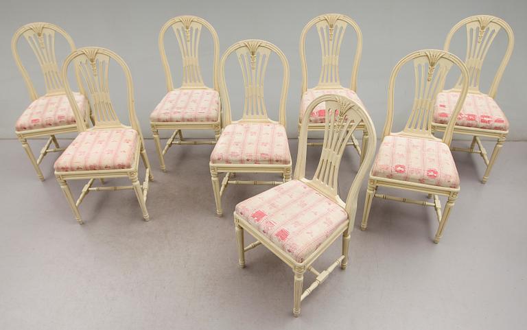 STOLAR, 8 st, gustaviansk stil, 1900-talets andra hälft.