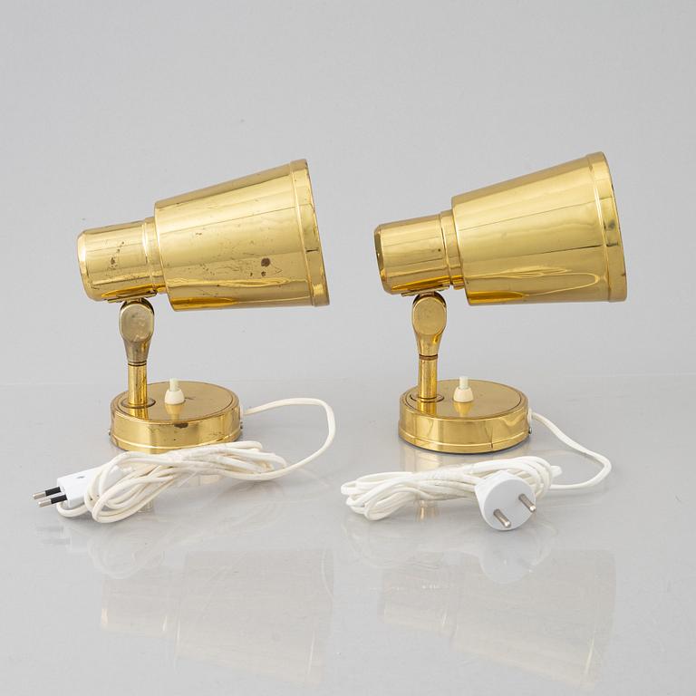 A pair of wall lamps, Bröderna Johansson Autometall, Skellefteå, Sweden, 1960's.