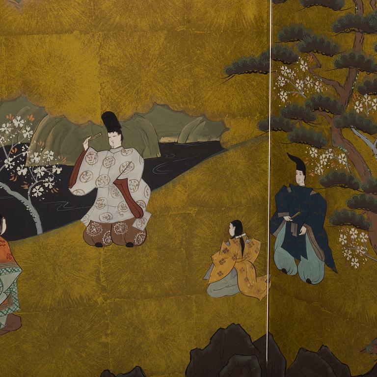 A second half of the 20th century Japanesse folding screen.