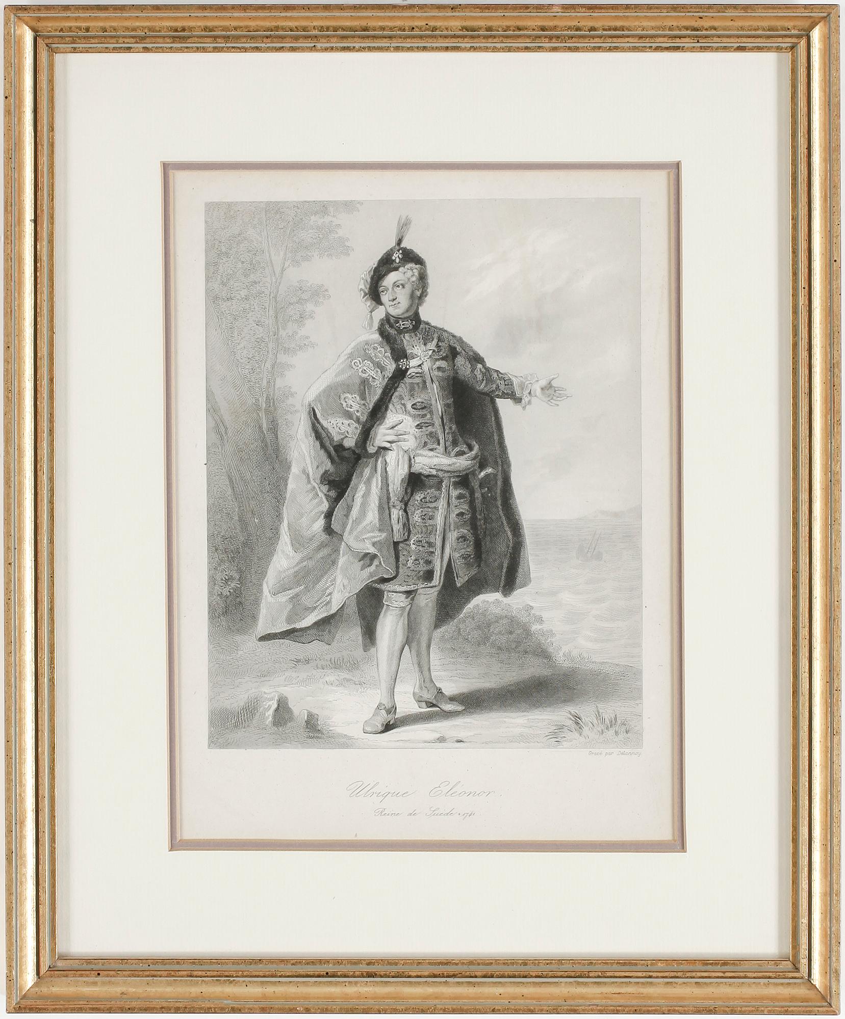 GRAVYRER, 2 st, SVENSKA DROTTNINGAR, 1800-tal.