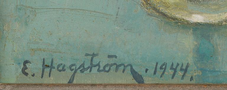 EMIL HAGSTRÖM, olja på pannå, signerad och daterad 1944.