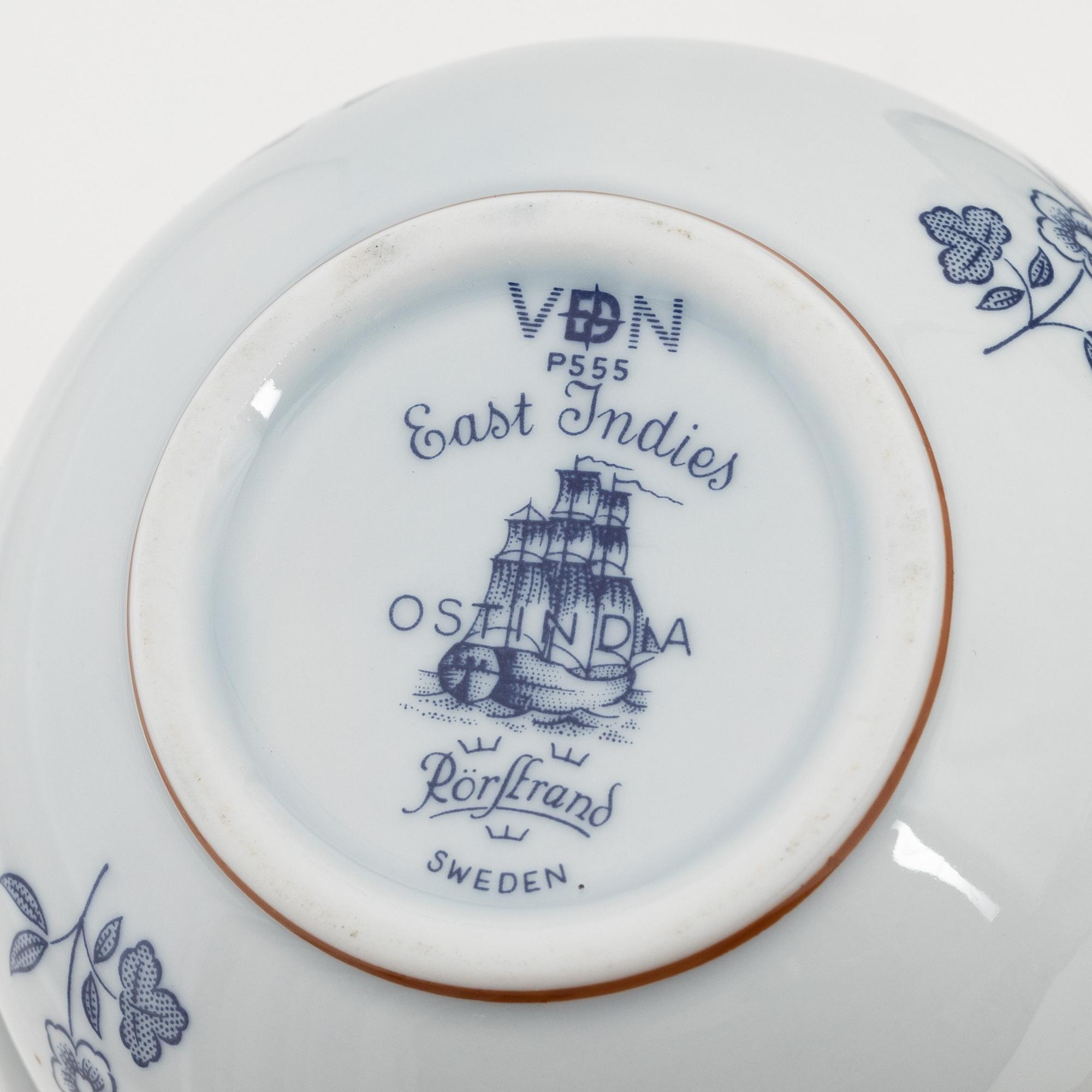 Servisdelar, 33 st, porslin, "Ostindia", Rörstrand.