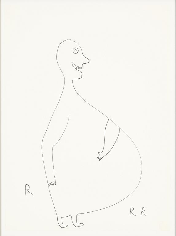 Roger Risberg, indian ink drawing, signed. Executed in 2008.