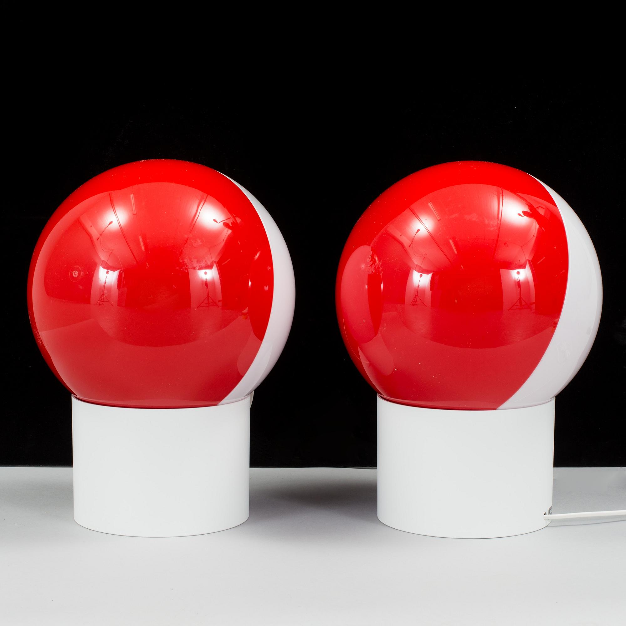 A pair of table lamps named "1241" or "Luno", designed by Uno and Östen Kristianss.
