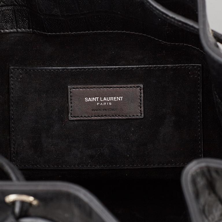 YVES SAINT LAURENT, a black leather 'Emmanuelle' bag.
