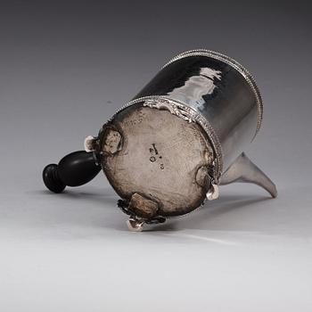 A Swedish 18th century silver coffee-pot, marks of Johan Stras, Stockholm 1786.
