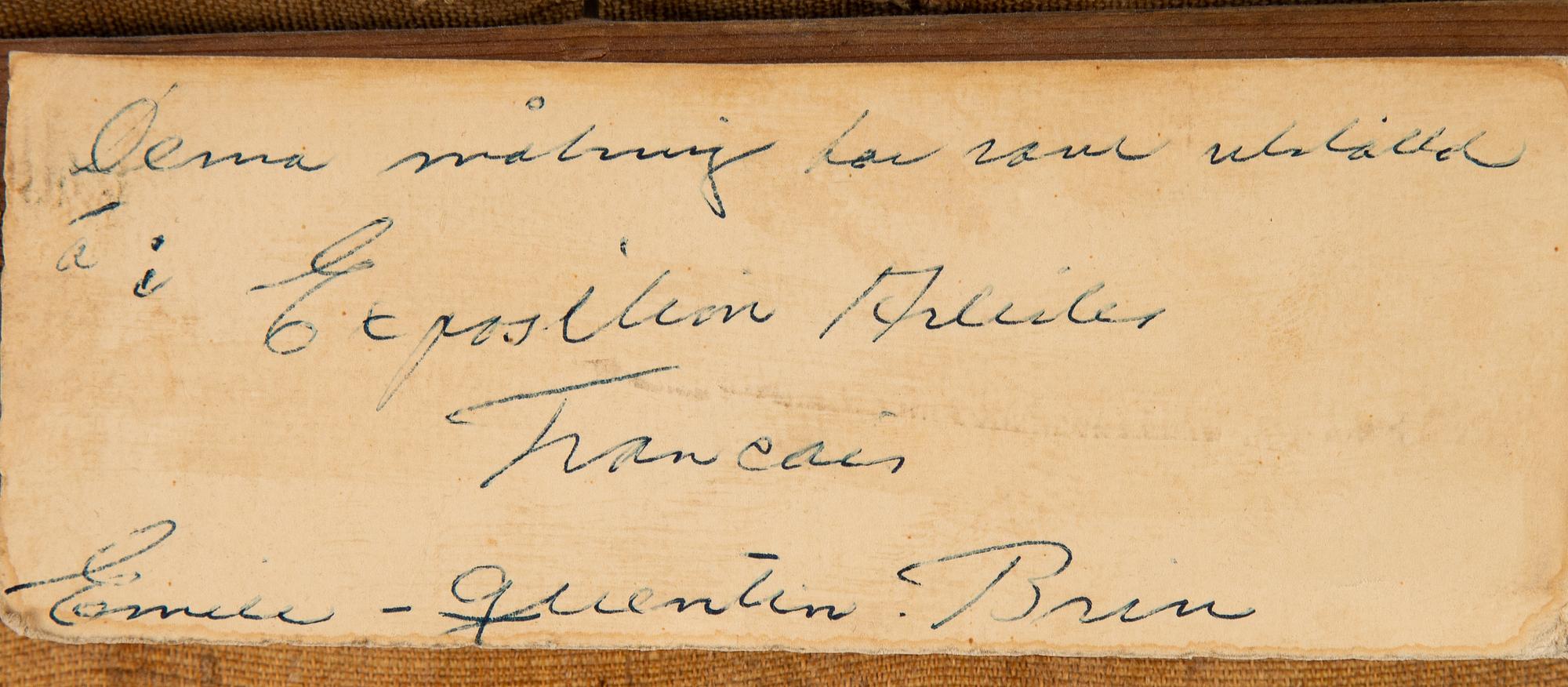 Quentin-Emile Brin, oil on canvas, signed.