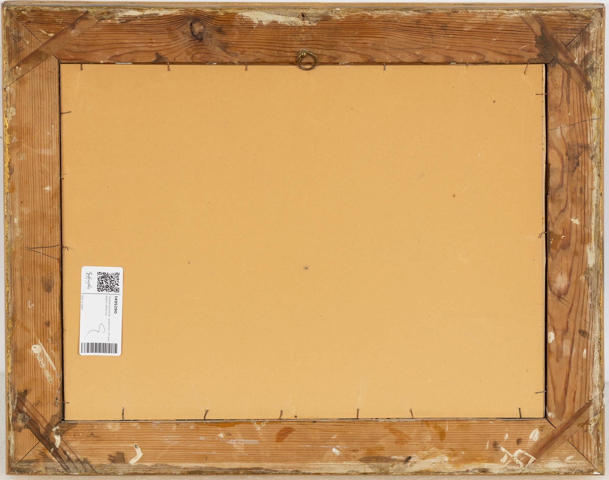 Okänd konstnär, omkring 1860, Vedutor, ett par.