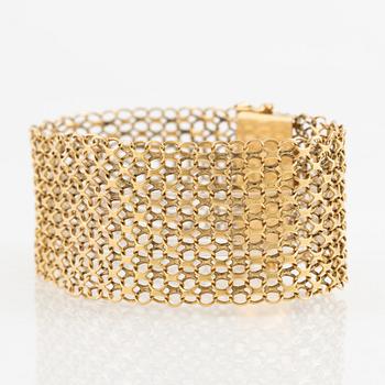 Armband, 18K guld, bred x-länk.