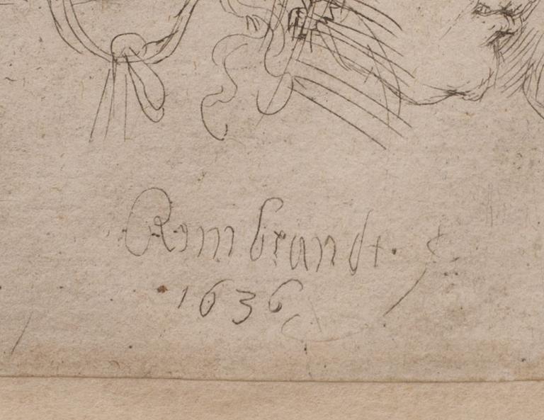 ETSNING REMBRANDT 1636, senare avdrag, troligen 1700-tal (Basan).