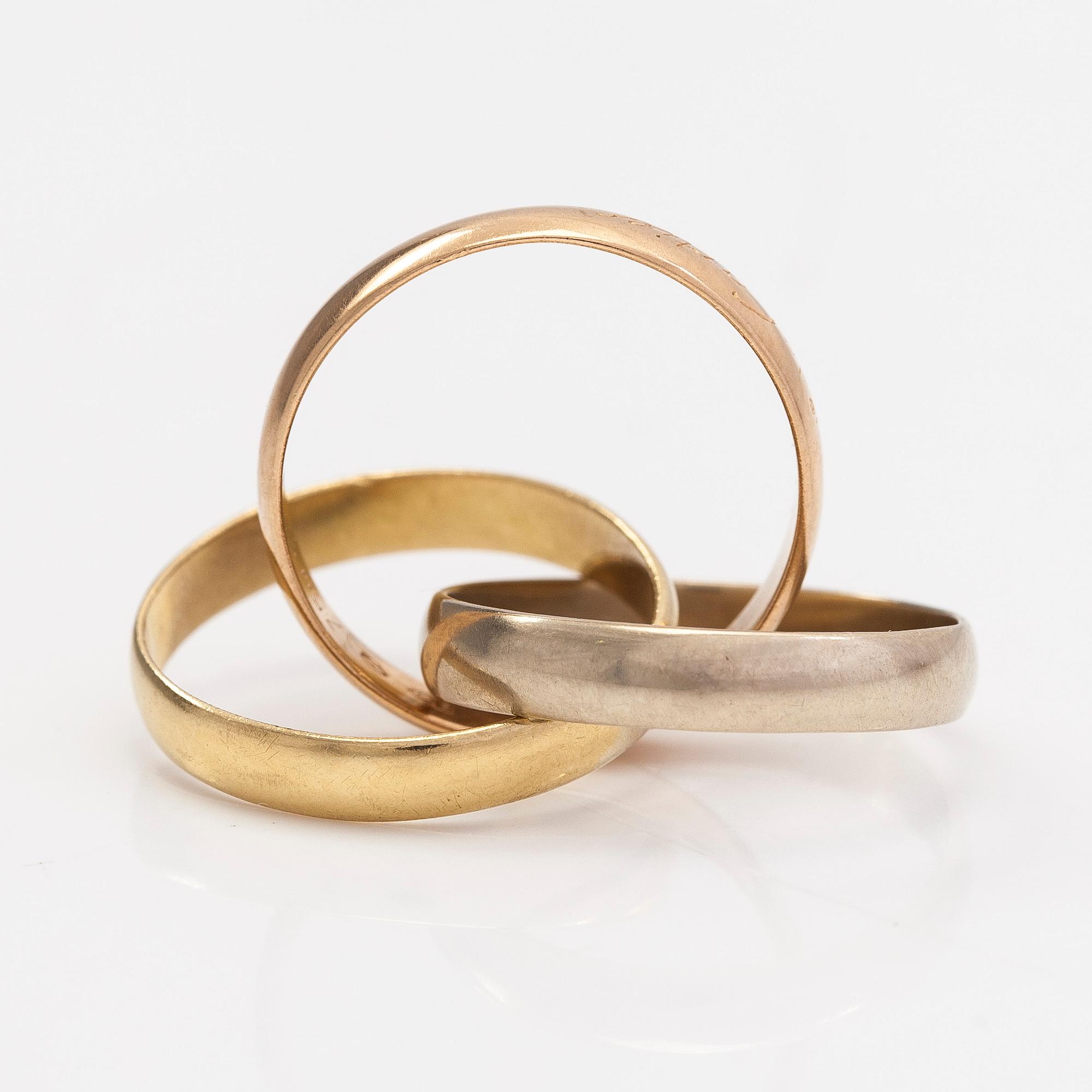 must de Cartier, Ring "Trinity", 18K guld.