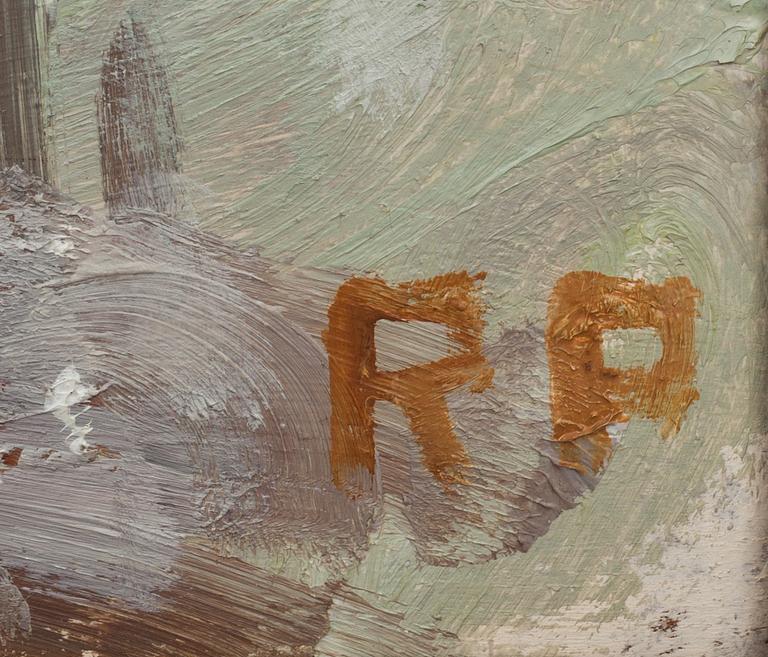 RAGNAR PERSON, olja på pannå, monogramsignerad.