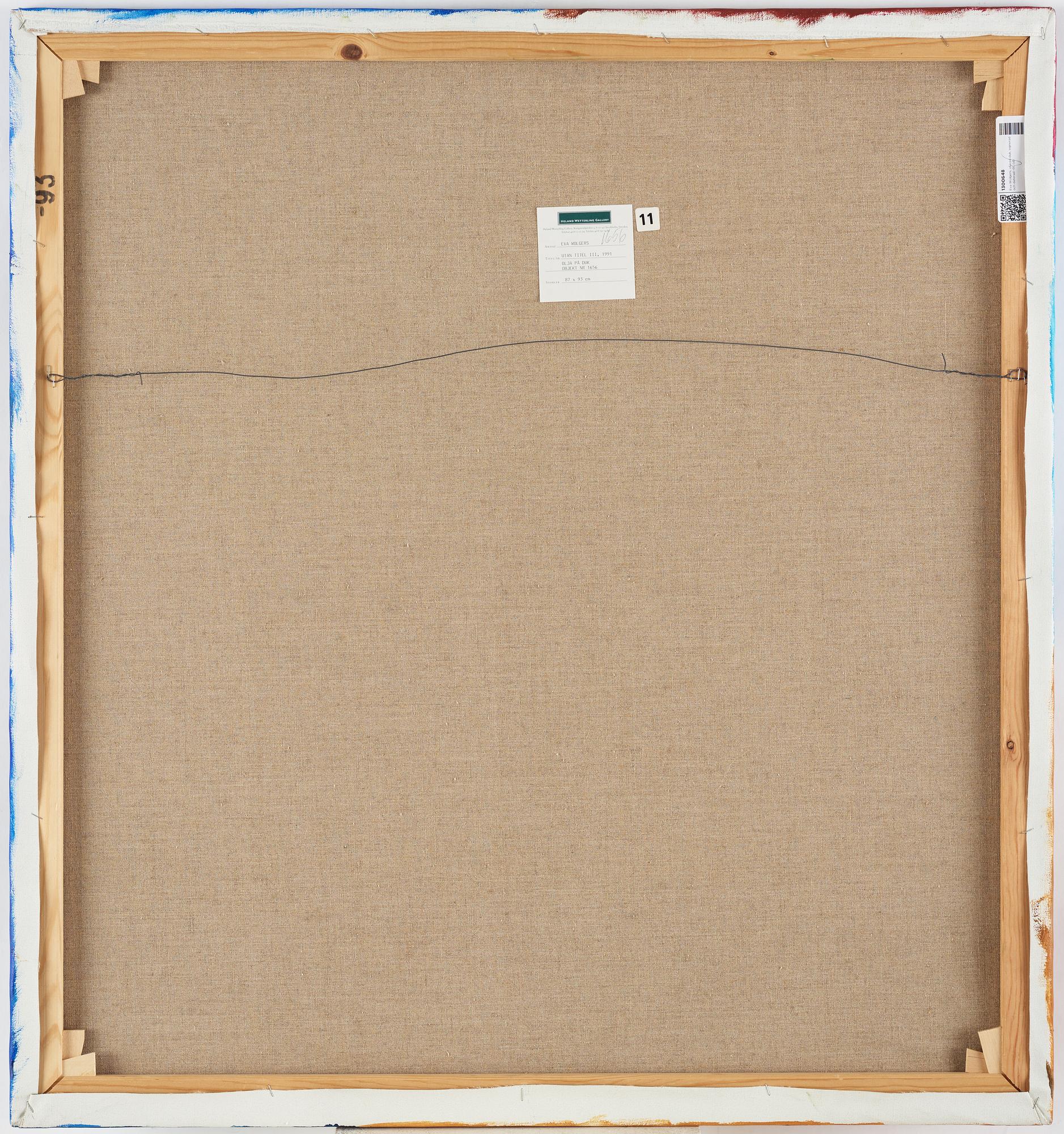 Eva Wolgers, oil on canvas, signed and dated -91.