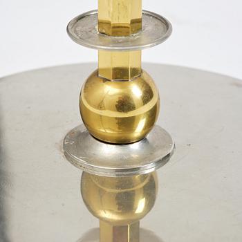Nils Fougstedt, & Anna Petrus, a pewter and brass floor lamp model A 763, Firma Svenskt Tenn, Stockholm, 1930.