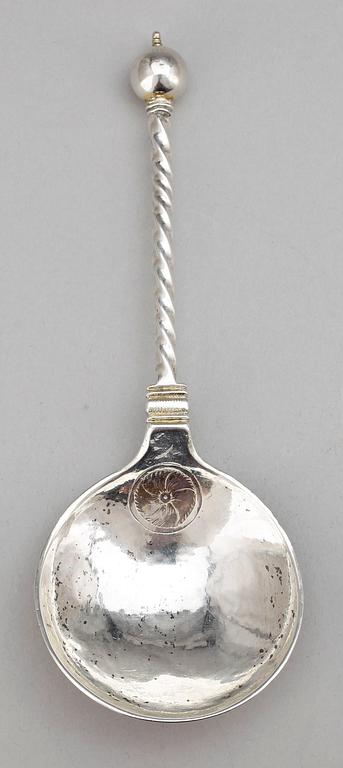 SUPSKED, silver, otydliga stämplar, 1700/1800-tal. Totalvikt ca 38 g.