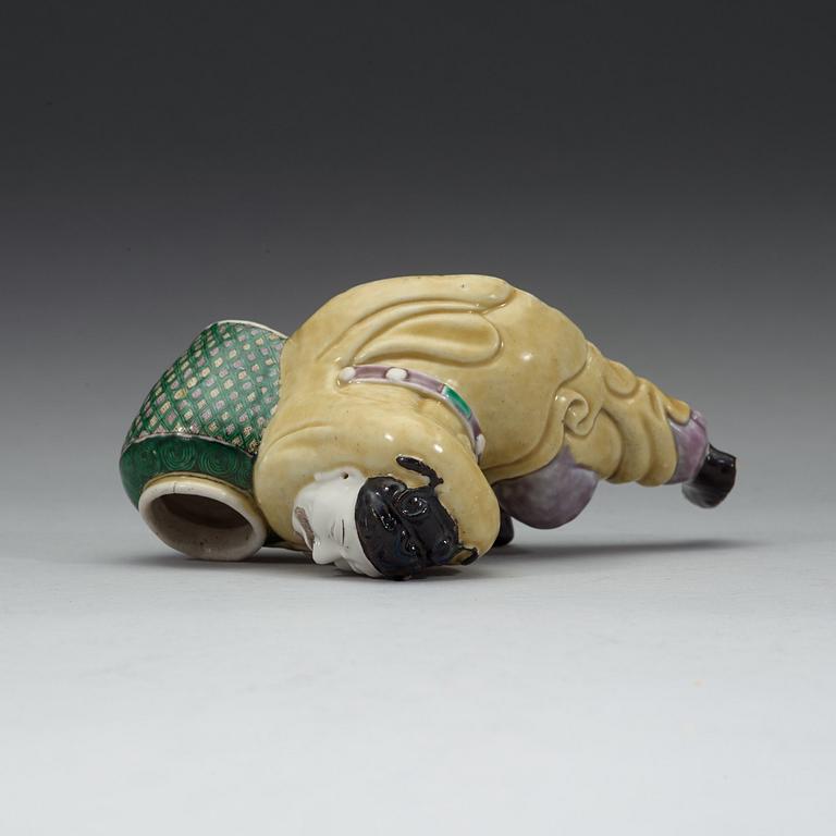 A famille verte figure of Li Bai, Qing dynasty, Kangxi (1662-1722).