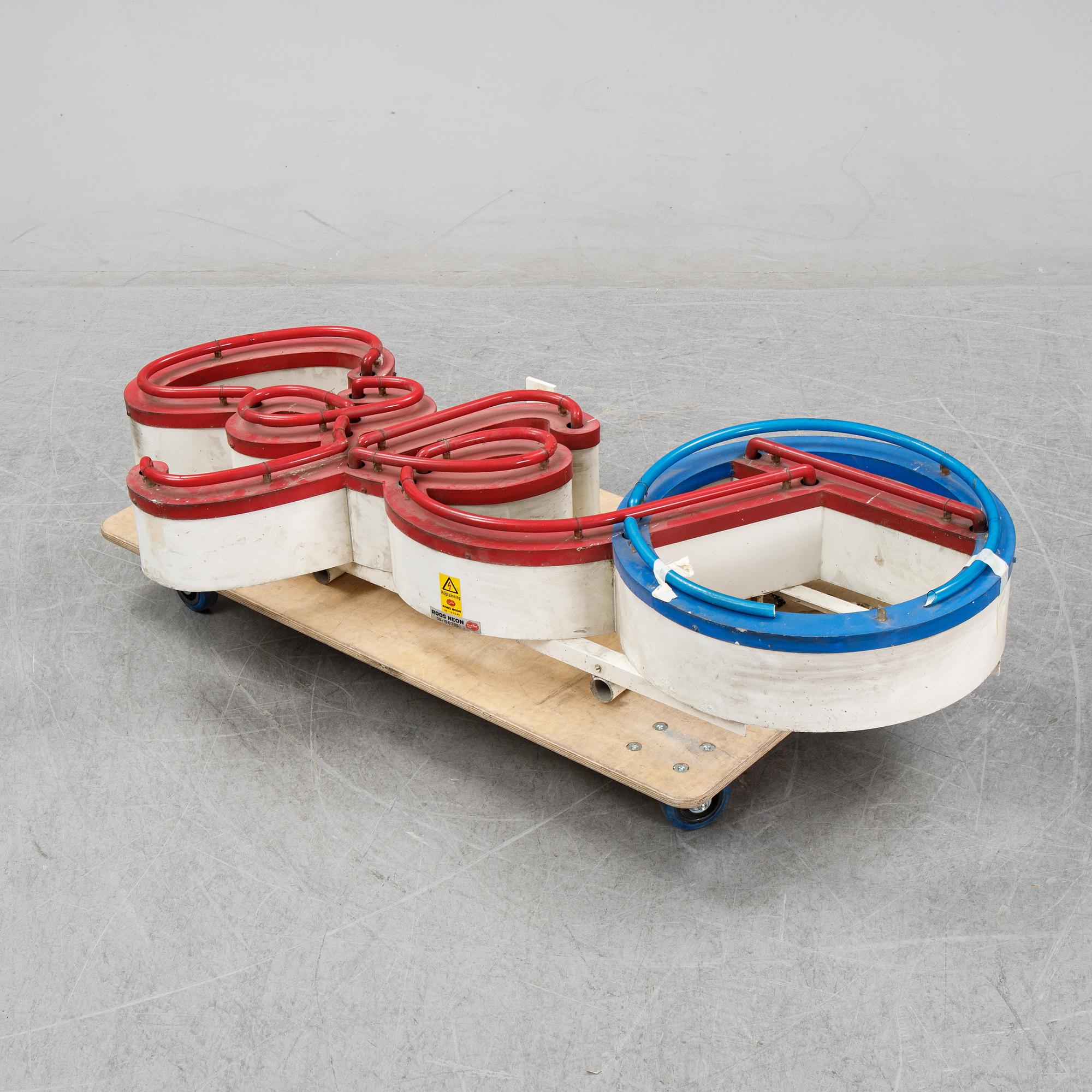 A neon sign for a cafe, Roos Neon, mid 20th century.