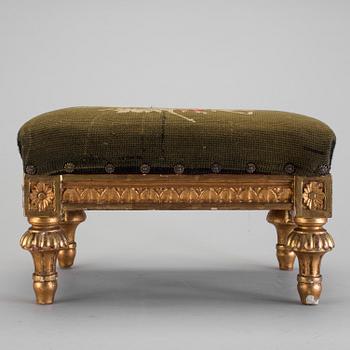 A gilded gustavian footstool late 18th century.
