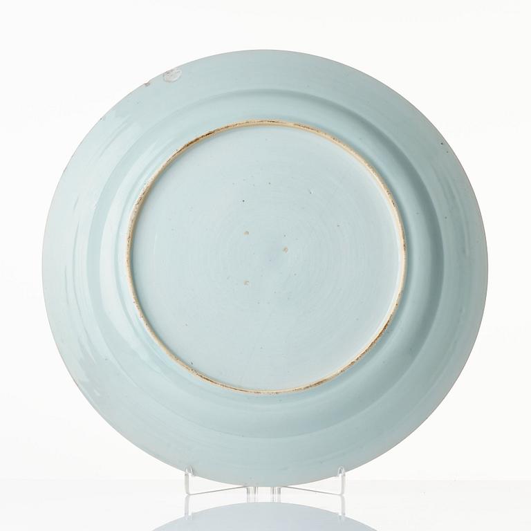 Bålar med fat, ett par , kompaniporslin. Qingdynastin, 1700-tal.