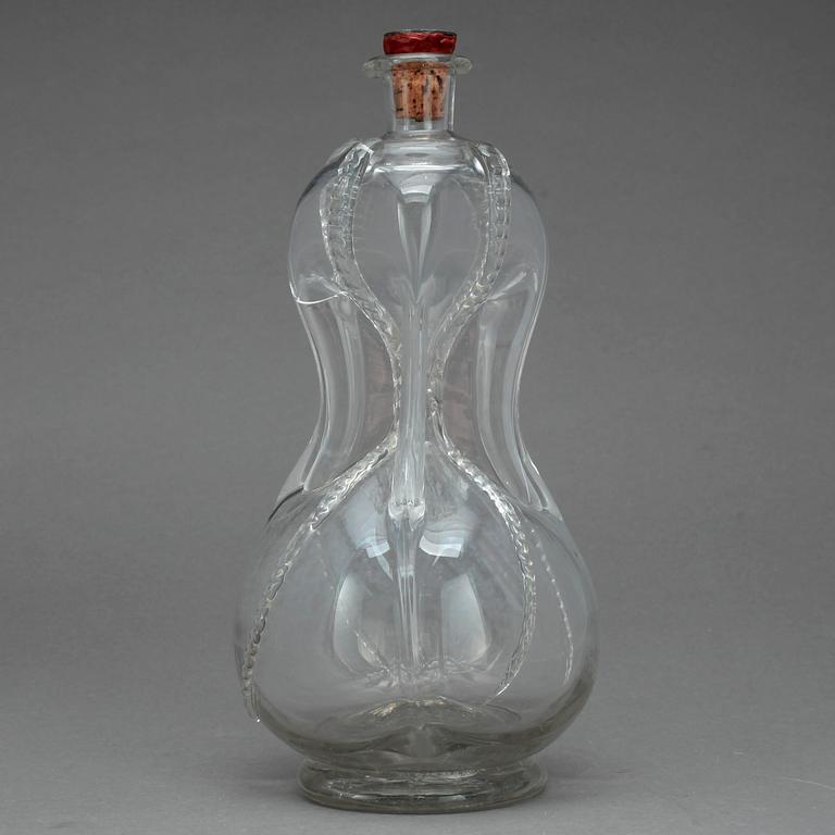 KLUCKAFLASKA, glas, 1700/1800-tal.