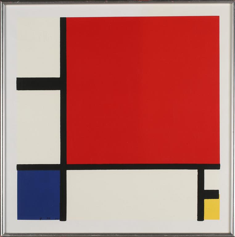 PIET MONDRIAAN, efter, grafiskt blad, monogramsignerad och daterad 30 i trycket.