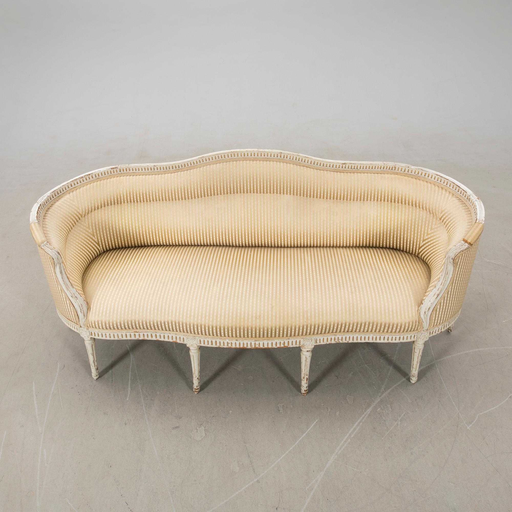 Soffa sk Badkarssoffa Sengustaviansk omkring 1800.