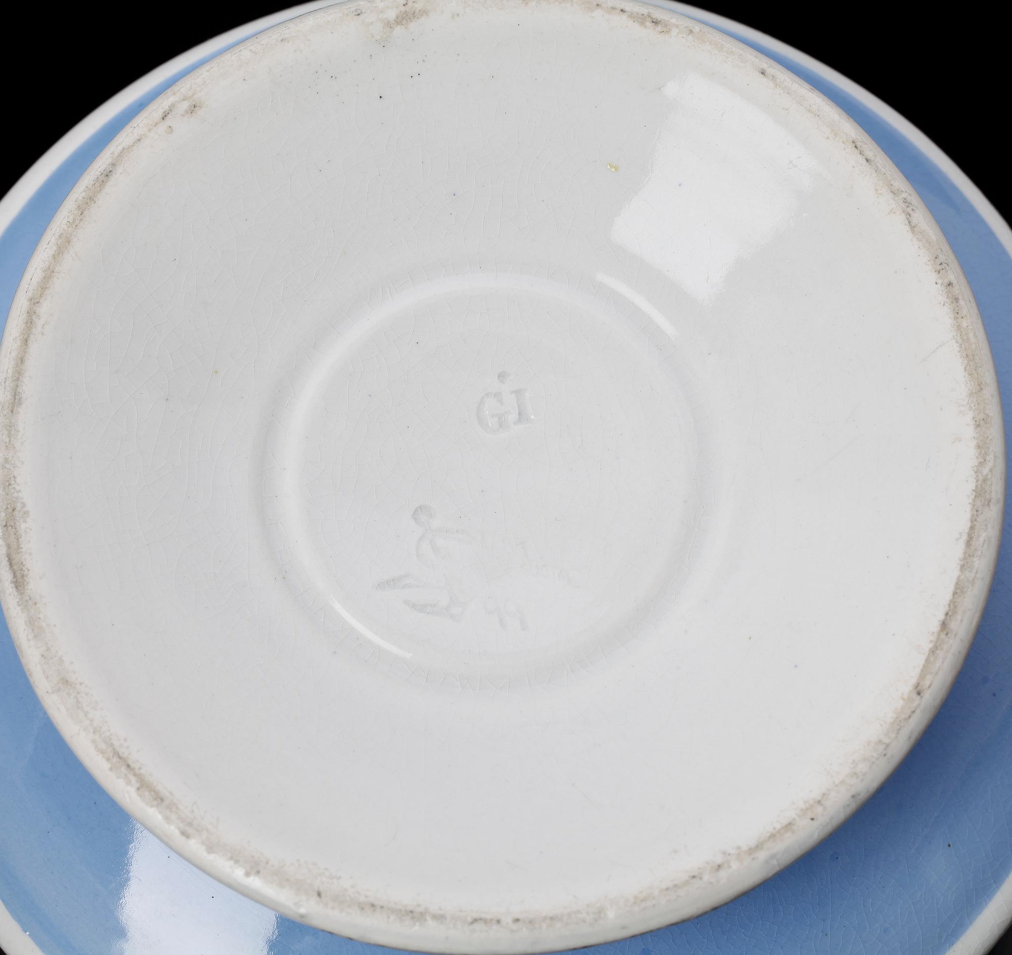 YTTERFODER, 4 st, flintgods, Gustafsberg, 1800-talets slut.