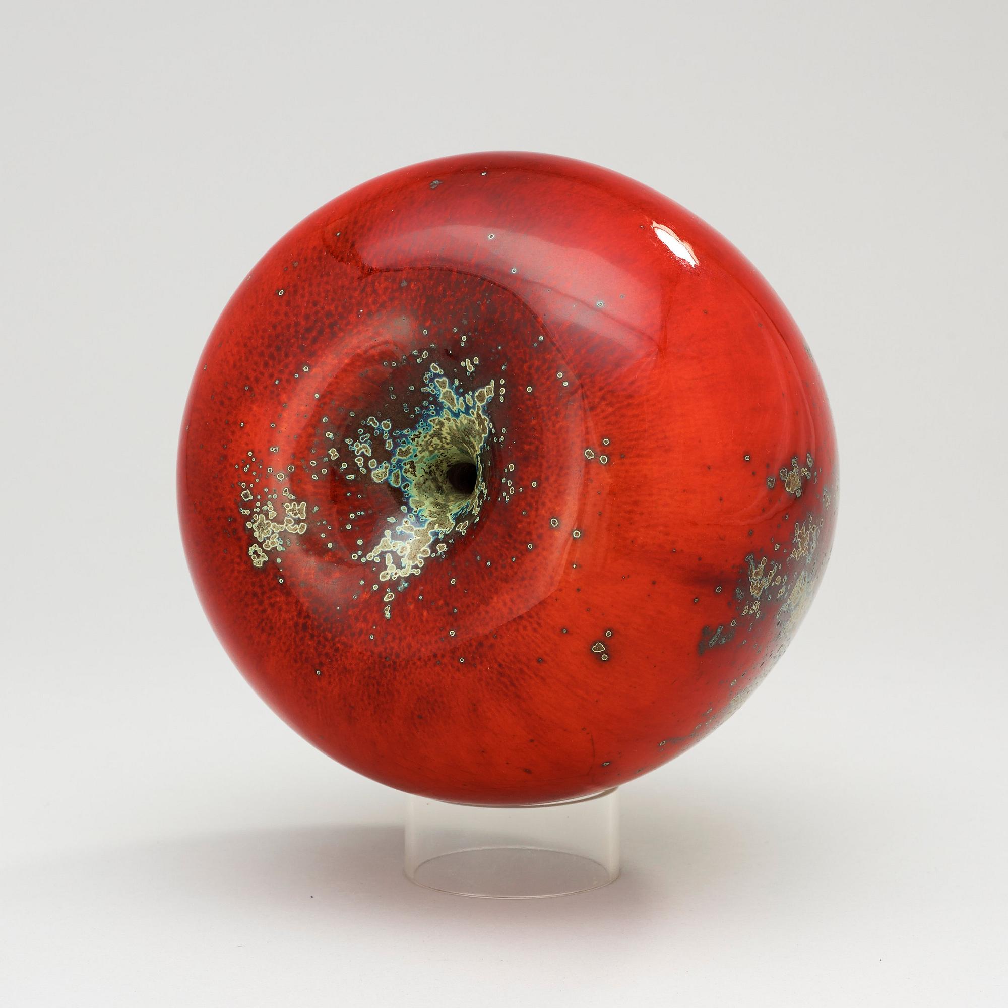A Hans Hedberg faience apple, Biot, France.