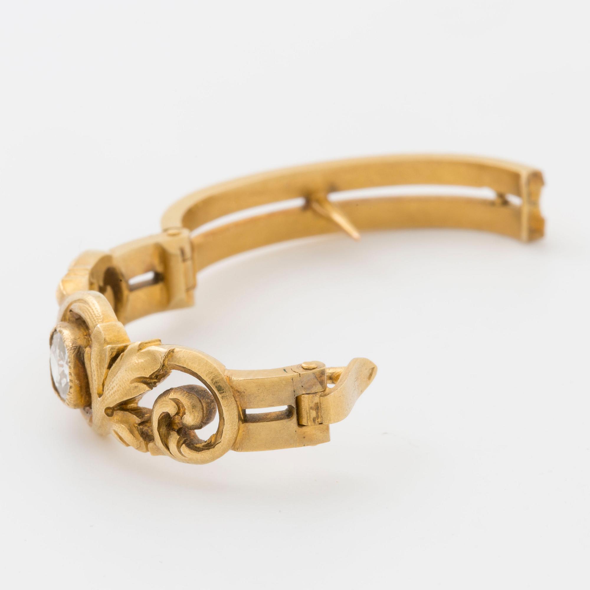 SCARFHÅLLARE, med gammalslipad diamant 1800-tal, Frankrike.