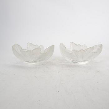 Carafe and 2 bowls and 2 glasses Lalique mid-20th century.