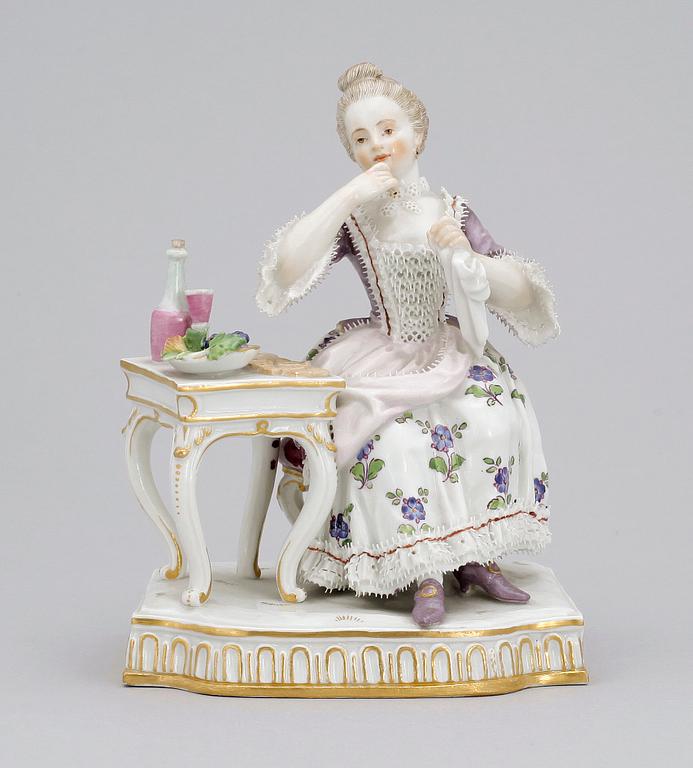 FIGURIN, porslin, Meissen. Omkring 1900.