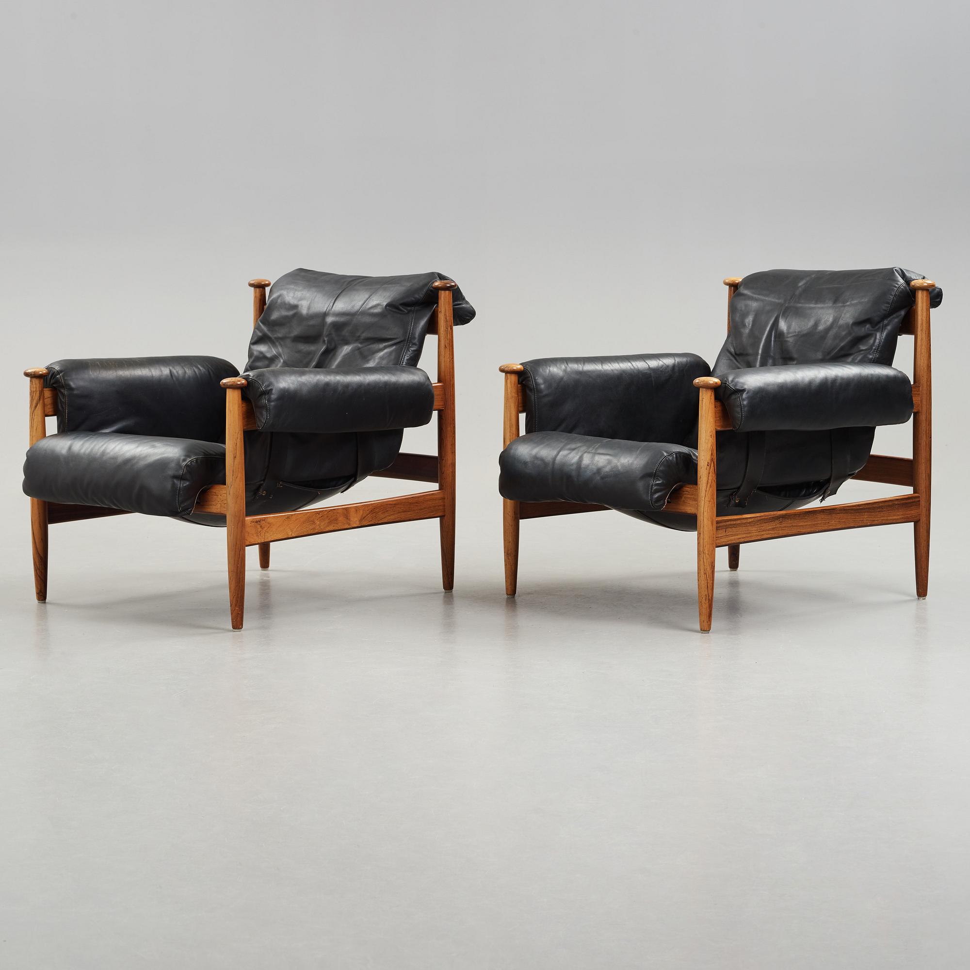 ERIC MERTHEN, fåtöljer, ett par "Amiral", Industri IRE, Skillingaryd 1960-tal.