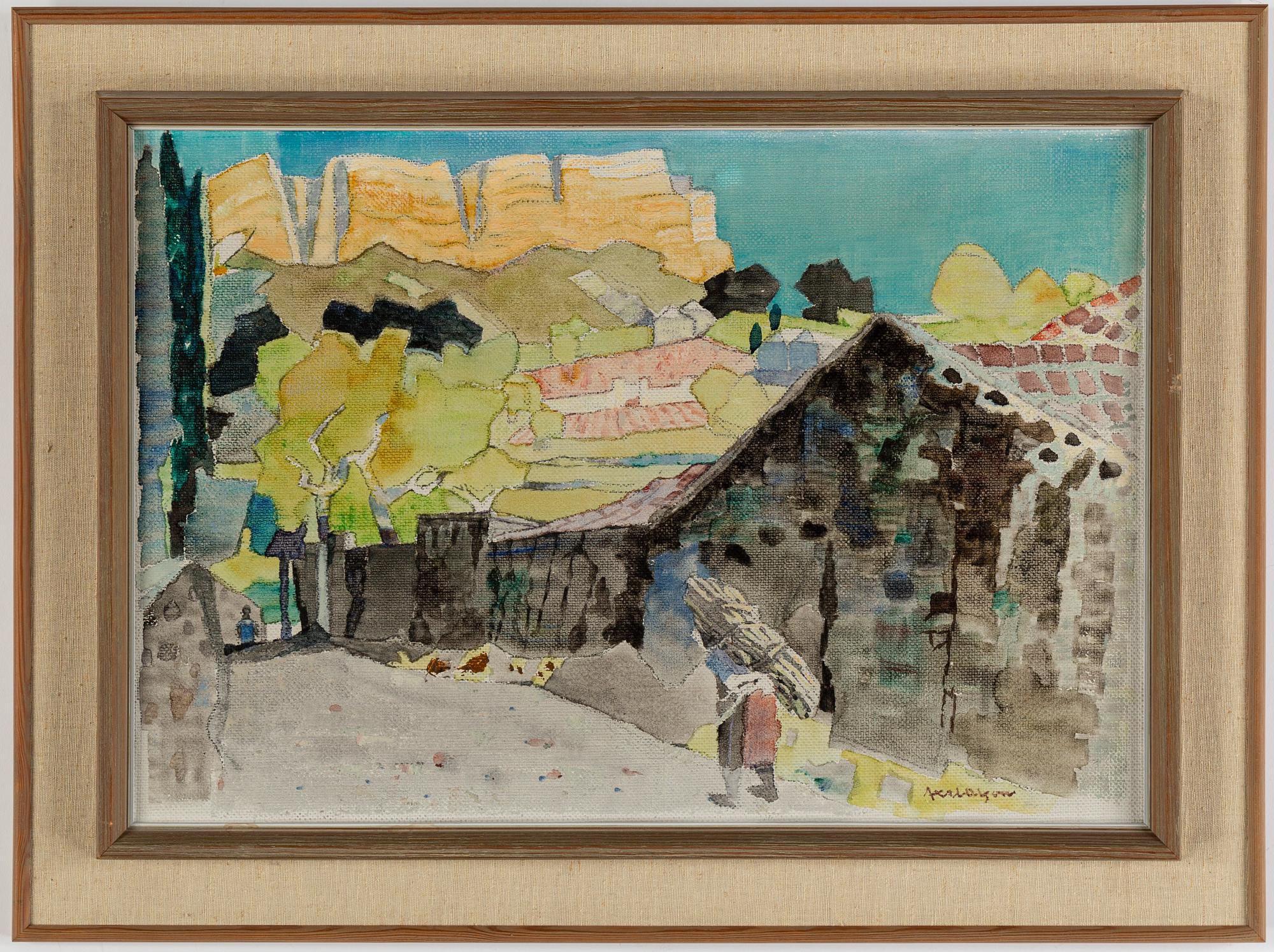 AXEL OLSON, oil on canvas, signed.