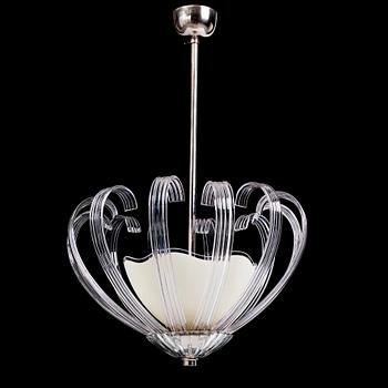 Sven Palmqvist, a ceiling lamp, Orrefors, Sweden, 1940s.