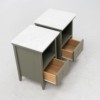 A pair of bedside tables, late 20th century.