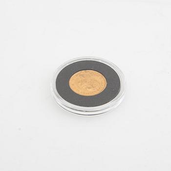 Guldmynt Sverige, Oscar II 10 kr, 1876.