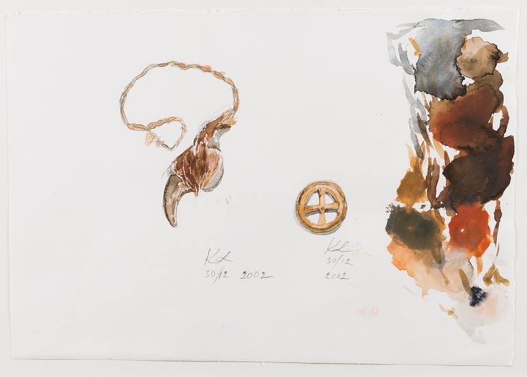 KUUTTI LAVONEN, akvarell, signerad och daterad 13/12 2002.