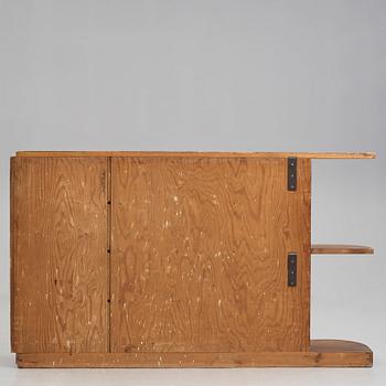 Axel Einar Hjorth, a "Lovö" stained pine bookshelf, Nordiska Kompaniet Sweden 1930's.