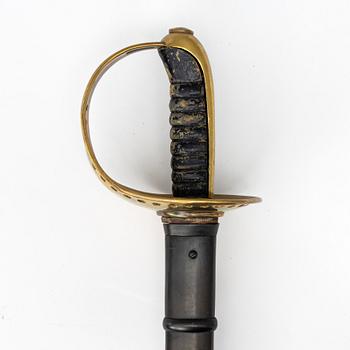 A Swedish cavalry sabre 1893 pattern, with scabbard.