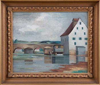 RAGNAR EKELUND, MOTIV FRÅN HARBURG, BAYERN.