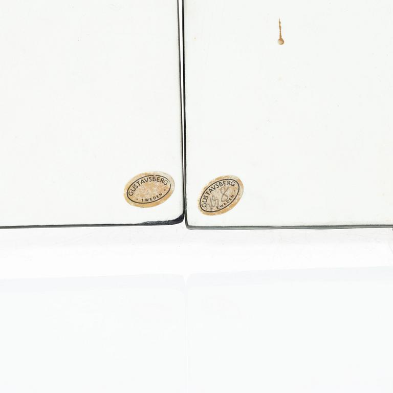 Lisa Larson, two stoneware wall reliefs, Gustavsberg.